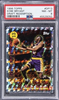1996-97 Topps Basketball Draft Redemption #DP13 Kobe Bryant Rookie Card - PSA NM-MT 8